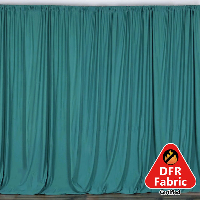 2 Pack Turquoise Durable Flame Resistant Scuba Polyester Curtain Panel Backdrops#whtbkgd