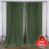 2 Pack Olive Green Durable Flame Resistant Scuba Polyester Curtain Panel Backdrops