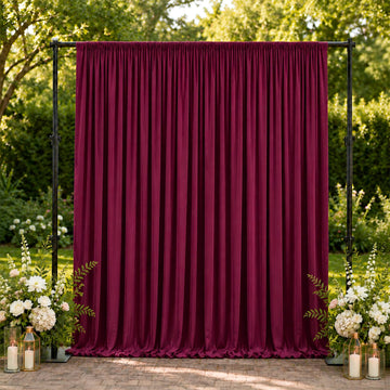 10ft x 10ft Spandex Backdrop Curtain Burgundy, 4-Way Stretch Wrinkle-Free Photo Booth Backdrop with Rod Pockets for Wedding & Events