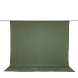 Olive green seamless backdrop fabric hanging on a support rod#whtbkgd