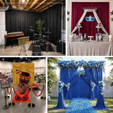 Stretch spandex backdrop curtain used for weddings, birthdays, stage displays, and party photo ba...