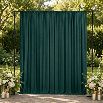 10ft x 10ft Spandex Backdrop Curtain Hunter Emerald Green, 4-Way Stretch Wrinkle-Free Photo Booth Backdrop with Rod Pockets for Wedding & Events