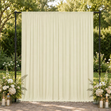 10ft x 10ft Spandex Backdrop Curtain Ivory, 4-Way Stretch Wrinkle-Free Photo Booth Backdrop with Rod Pockets for Wedding & Events