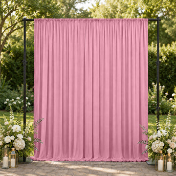 10ft x 10ft Spandex Backdrop Curtain Pink, 4-Way Stretch Wrinkle-Free Photo Booth Backdrop with Rod Pockets for Wedding & Events