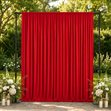 10ft x 10ft Spandex Backdrop Curtain Red, 4-Way Stretch Wrinkle-Free Photo Booth Backdrop with Rod Pockets for Wedding & Events