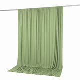 Light green draped curtain backdrop on rod, studio photography background