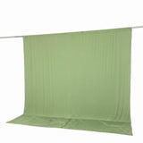 Light green photography backdrop curtain on support rod