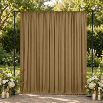 10ft x 10ft Spandex Backdrop Curtain Taupe, 4-Way Stretch Wrinkle-Free Photo Booth Backdrop with Rod Pockets for Wedding & Events