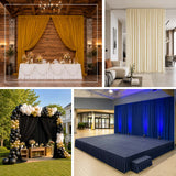 Spandex backdrop curtain enhancing a stage setup for performances, presentations, or events