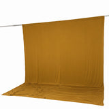 Mustard gold fabric backdrop with floor drape on a hanging rod#whtbkgd