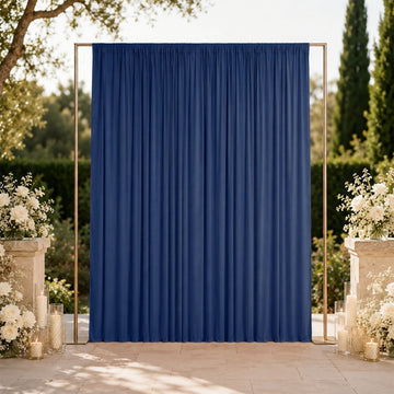 10ft x 12ft Spandex Backdrop Curtain Navy Blue, 4-Way Stretch Wrinkle-Free Photo Booth Backdrop with Rod Pockets for Wedding & Events