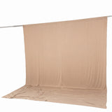 Beige fabric photography backdrop with floor sweep on support rod#whtbkgd