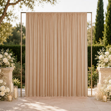 10ft x 12ft Spandex Backdrop Curtain Nude, 4-Way Stretch Wrinkle-Free Photo Booth Backdrop with Rod Pockets for Wedding & Events