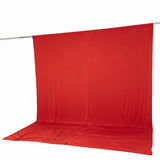 Red fabric backdrop on support pole with floor drape on white background#whtbkgd