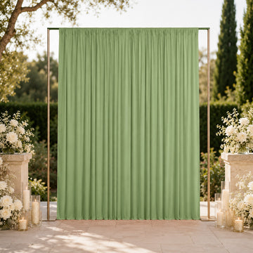 10ft x 12ft Spandex Backdrop Curtain Sage Green, 4-Way Stretch Wrinkle-Free Photo Booth Backdrop with Rod Pockets for Wedding & Events