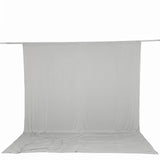Gray fabric backdrop on a photography backdrop stand with floor drape