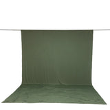 Olive green fabric photography backdrop with floor sweep and crossbar