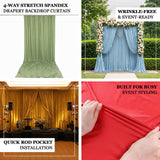 Event-ready stretch spandex backdrop curtain with elegant flowing folds for ceremonies, reception...