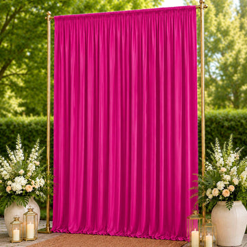 10ft x 14ft Spandex Backdrop Curtain Fuchsia, 4-Way Stretch Wrinkle-Free Photo Booth Backdrop with Rod Pockets for Wedding & Events