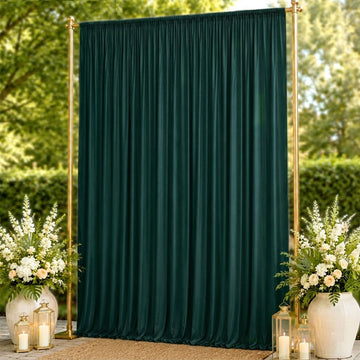 10ft x 14ft Spandex Backdrop Curtain Hunter Emerald Green, 4-Way Stretch Wrinkle-Free Photo Booth Backdrop with Rod Pockets for Wedding & Events