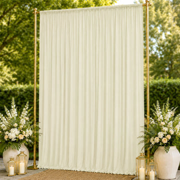 10ft x 14ft Spandex Backdrop Curtain Ivory, 4-Way Stretch Wrinkle-Free Photo Booth Backdrop with Rod Pockets for Wedding & Events