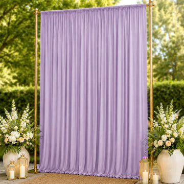 10ft x 14ft Spandex Backdrop Curtain Lavender Lilac, 4-Way Stretch Wrinkle-Free Photo Booth Backdrop with Rod Pockets for Wedding & Events