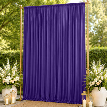 10ft x 14ft Spandex Backdrop Curtain Purple, 4-Way Stretch Wrinkle-Free Photo Booth Backdrop with Rod Pockets for Wedding & Events