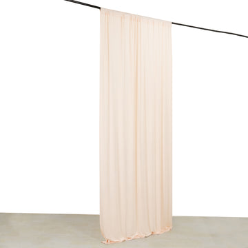 Blush 4-Way Stretch Spandex Event Curtain Drapes, Wrinkle Resistant Backdrop Event Panel with Rod Pockets - 5ftx10ft