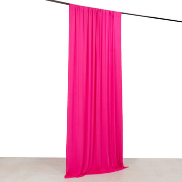Fuchsia 4-Way Stretch Spandex Event Curtain Drapes, Wrinkle Resistant Backdrop Event Panel with Rod Pockets - 5ftx10ft