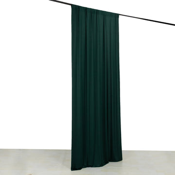 Hunter Emerald Green 4-Way Stretch Spandex Event Curtain Drapes, Wrinkle Resistant Backdrop Event Panel with Rod Pockets - 5ftx10ft