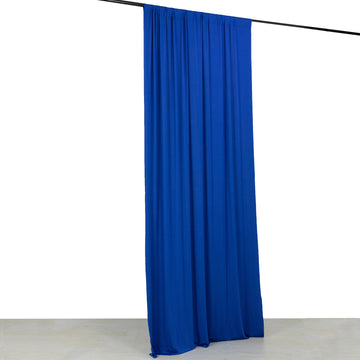 Royal Blue 4-Way Stretch Spandex Event Curtain Drapes, Wrinkle Resistant Backdrop Event Panel with Rod Pockets - 5ftx10ft