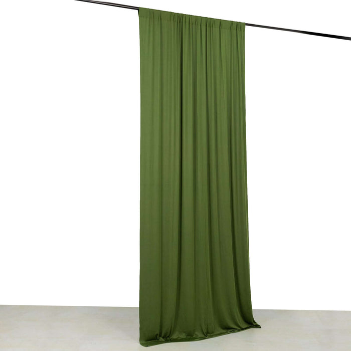 Olive Green 4-Way Stretch Spandex Photography Backdrop Curtain with Rod Pockets