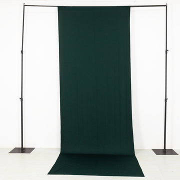 Hunter Emerald Green 4-Way Stretch Spandex Event Curtain Drapes, Wrinkle Resistant Backdrop Event Panel with Rod Pockets - 5ftx14ft
