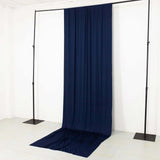 Navy Blue 4-Way Stretch Spandex Backdrop Curtain with Rod Pockets