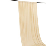 Beige 4-Way Stretch Spandex Photography Backdrop Curtain with Rod Pockets, Drapery Panel