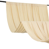 Beige 4-Way Stretch Spandex Photography Backdrop Curtain with Rod Pockets, Drapery Panel