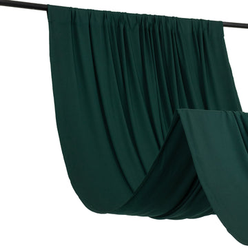 Hunter Emerald Green 4-Way Stretch Spandex Event Curtain Drapes, Wrinkle Resistant Backdrop Event Panel with Rod Pockets - 5ftx16ft
