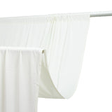 White curtain draped on a rod, showcasing smooth fabric texture. #whtbkgd