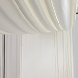 Elegant white drapery fabric with soft folds and subtle sheen.