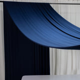 Blue draped fabric against a white backdrop for staging or photography.