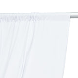White curtain panel on a rod, showcasing smooth fabric draping.
