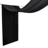 Black Spandex Ceiling Drape Panel, 5ft x 32ft — Wrinkle-Free 4-Way Stretch Fabric, Extra-Long