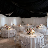 Black Spandex Ceiling Drape Panel, 5ft x 32ft — Wrinkle-Free 4-Way Stretch Fabric, Extra-Long