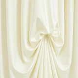 Cream silk curtain with elegant draped folds and soft neutral texture#whtbkgd