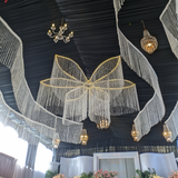 Black Stretch Spandex Tent Ceiling Drape – 25ft x 36ft 180GSM Wrinkle-Free Fabric