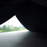 Black Stretch Spandex Tent Ceiling Drape – 25ft x 36ft 180GSM Wrinkle-Free Fabric