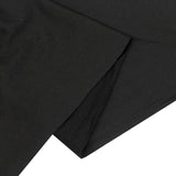 Black cotton fabric with smooth texture and folded edges.