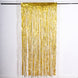 Metallic Gold Wavy Foil Fringe Party Backdrop, Curly Tinsel Streamer Photo Booth Curtain - 3ftx6ft