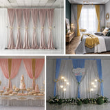 Elegant decorative curtains in various styles and colors for home or event decor.