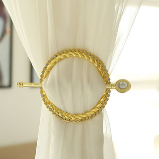 Enhance Your Décor with Gold Acrylic Braided Barrette Style Curtain Tie Backs